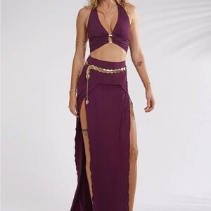 Amethyst Purple Slit Skirt - Royal Codes